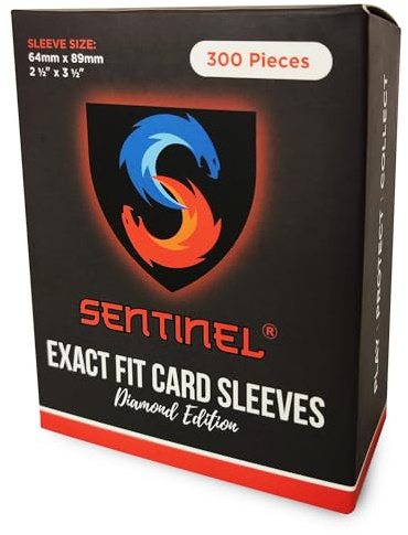 Sentinel® Exact Fit Card Sleeves (300 Pack) - Premium Quality Penny Sleeves for Trading Card Grading Submissions, PSA, BGS, CGC - Card Sleeves Suitable for TCGs