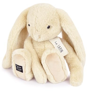 HISTOIRE D'OURS - Peluche Lapin Vanille - Collection LE LAPIN - 32 cm - Très Doux pour les Câlins - Longues Oreilles A Caresser - Idée Cadeau Anniversaire Enfant et Doudou pour Bébé - HO3244
