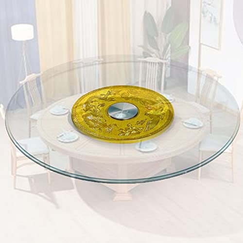 Esstisch-Drehteller, Küchen-Glas-Drehteller für Esstisch mit Aluminiumlagern, sanfte Drehung, Küchenarbeitsplatten-Glas-Drehteller für Geburtstagsfeier, Familienessen, A-Durchmesser 80 cm