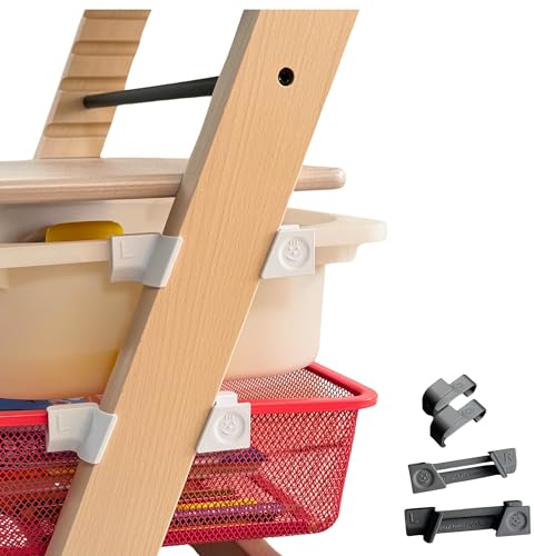 [ TEST SEHR GUT, NOTE 1.1 *] EmSoLi Adapter Schwarz + 2x Haken für Ikea Trofast Box Korb Drahtkorb, kompatibel mit Stokke Tripp Trapp Baby Hochstuhl, Hochstühle Kinderstuhl Zubehör, Kinder Hoch Stuhl
