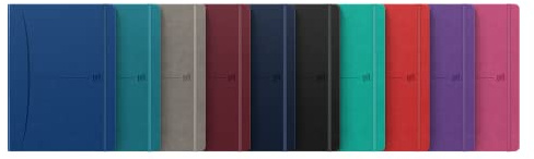 Oxford Notizbuch B5 kariert, Signature, 160 Seiten, Hardcover mit Kunstleder, 10 Farben, 10 Stück