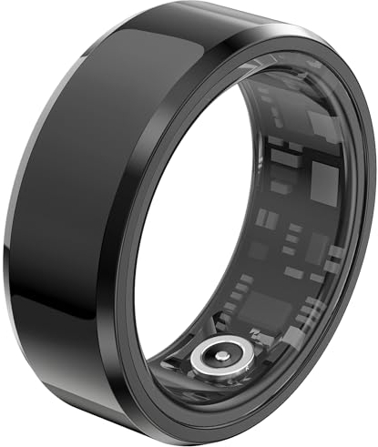 Smart Ring Android Fitness Tracker Ring Smartringe für Herren Damen Smart Ring Herzfrequenz Wasserdicht Smartring mit Schrittzähler Schlaftracker Ring iOS Smart Workout Fitness Ring Edelstahl