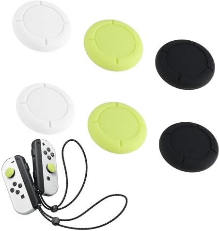 Tapones para Joystick Nintendo Switch - 6 Thumb Grips Compatibles, Cubierta de Silicona, Fundas Thumbstick, Tapas de Agarre para Pulgar, Protectora de Botones