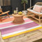 THE RUGS Rainbow Collection Outdoor Rug - Easy to Clean, Waterproof Plastic Outdoor Rugs for Garden, Patio, Balcony, Camping - Vibrant Plastic Straw Rug - Striped Pink/Orange, 180x270