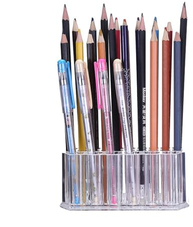 2er-Pack Transparenter Eyeliner- und Lipliner-Halter, Organizer, 26 Fächer, Make-up-Pinsel, Bleistift-Organisationsbehälter, Transparenter Kosmetik-Aufbewahrungs-Display-Halter für Schminktisch, Schre