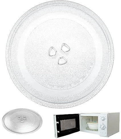 Comebachome Microwave Plate Replacement Universal-Fit 9.6 Inch Glass Microwave Tray with Coupler and Microwave Ring Y Shaped Base for 17-25L Microwave, Microwave Plate