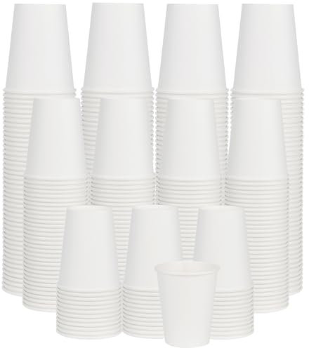 ECOEXTRA Coffee Cups 8 oz 1000 Pack, Disposable Paper Cups for Hot Beverage Drinkings, White Hot Bulk Paper Cups Suitable for Party, Picnic, Travel, and Events