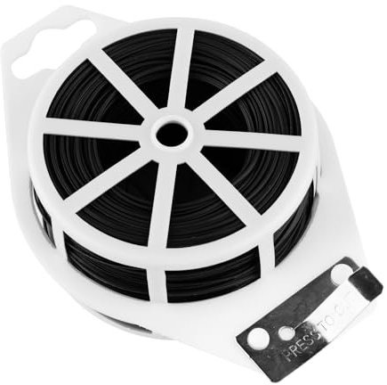 DASHUAIGE 150M Pflanzen Bindedraht, Pflanzendraht, Garden Twistee Tie with Dispenser and Cutter, Basteldraht Schwarz for Organising, DIY Craft Projects, Schwarz (Schwarz)