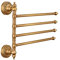 Porte-serviettes sur pied en laiton vintage pour barre de salle de bain pour support de salle de bain Porte-serviettes pivotant mural, 4 barres à bras pliant Porte-serviettes sur pied pivotant pour