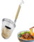 Cestelli divisori per pasta | 35x14x14 cm Separatore pasta in acciaio inox con manico schiumarola | Cestino cuocipasta per tagliatelle e gnocchi | Colino a rete in acciaio inox con manico in legno