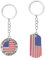 Porte-Clés Drapeau Américain 2 Pièces, Porte-Clés À Breloques en Métal, Porte-Clés Mât De Drapeau Créatif, Breloque De Sac, Cadeau Drapeau Américain