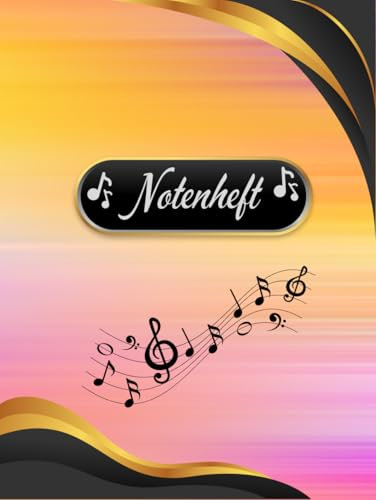 Notenheft Klavier Notenbuch Keyboard Musikunterricht Akkordeon Notenlinienheft Große Lineatur Klavierunterricht Anfänger Piano Orgelbuch DIN A4 ... Notensysteme Musiker Celesta B12B