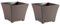 AC - Pack de 2 Macetas Rattan Cuadradas de plástico, Tiesto, macetero, Recipiente para Plantas, Flores, jardín, terraza, hogar, Fabricadas en España (Marrón Topo - 30 cm)