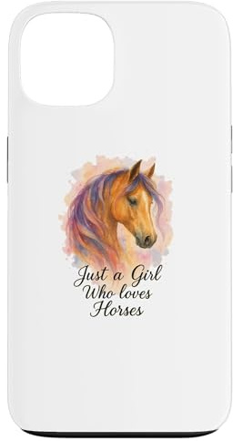 Just a Girl Who Loves Horses Watercolor Horse Art Case for iPhone 13