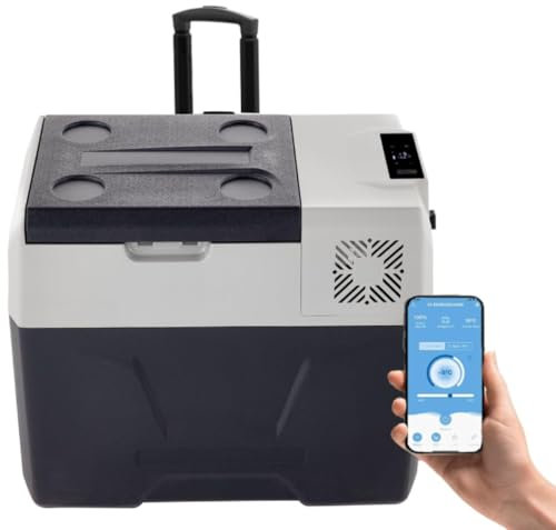 ZHIMAI 30L Mini Frigorifero Portatile per Auto, con Schermo LCD Digitale, 220 V Mini Frigorifero Congelatore, Congelatore per Frigorifero Portatile da -20 a 20 Gradi per Camion Barca