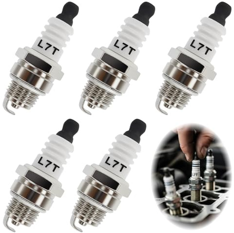 5 Stück L7T Zündkerzen, Universelle Zündkerze für 2-Takt-Motor, Universell Passend für 49cc 50cc Motorsensen, Kettensäge, Rasenmäher, Strimmer, Mini-Bikes, Gartengeräte & Kleinmotoren
