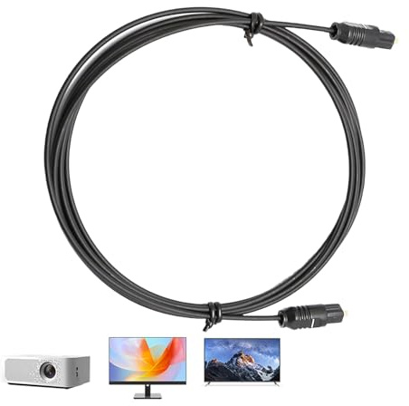 Pomberi 1.5M Optical Aud-io Cable,Digital Optic-al Audio Cab-le, Op-tical Ca-ble For Soundbar To Tv,Metal Au-dio Speaker Cable,Digital Optical Audio Cabl-e For Home Theater, Sound Bar, Tv