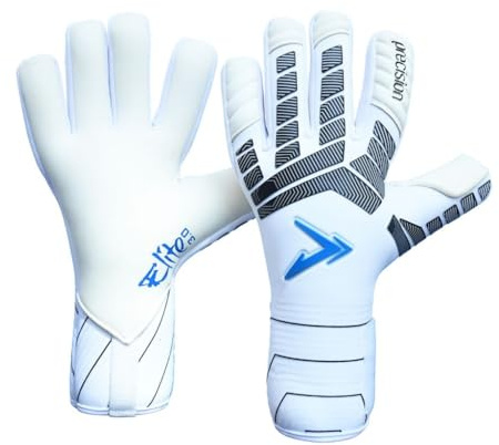 Precision Elite 3.0 Contact Goalkeeper Gloves, 4 mm Black Contact Latex Grip, Super Lite Negative Cut, Strapless or Strapped Fit