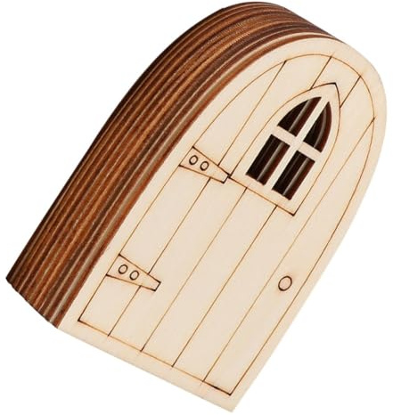 CIYODO 10 Stück Teiliges Holz feentüren aus Umweltfreundlichem Holz Langlebige Miniatur gartendeko zum Bemalen und Kreative DIY Ornamente für Garten Weihnachten und Bastelprojekte