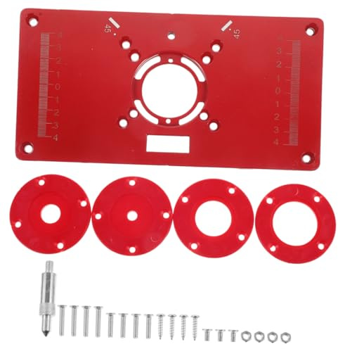 PENIKOKO Routerteil aus Aluminiumlegierung mit Stylischem Platten und Ringdesign Zubehör zum Bankbeschneiden für Frästischwerkzeug und Holzschnitzmaschinen