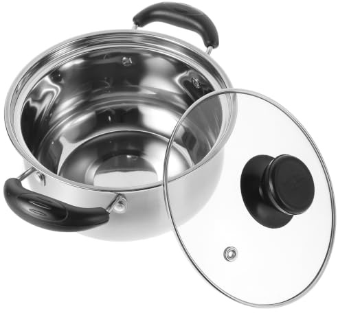 SWETRACE Olla Grande de Acero Inoxidable para Cocina Asas Dobles, Transferencia de Calor Rápida, Adecuado para Cocinar Sopa y Avena Hogar