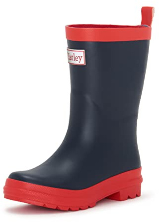 Hatley Kid's Classic Wellington Rain Boots, Blue (Navy & Red), 12 UK (13 Child US)