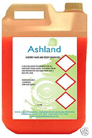 Ashland Foaming Hair Shampoo & Body Wash Shower Gel 5 Litre - Cherry