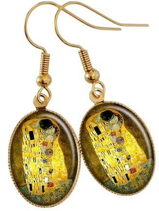 Boucles d'oreilles Gustave Klimt le baiser Or