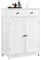 Yaheetech Bathroom Floor Cabinet Unit 80x60cm with 1 Drawer Cupboard Adjustable Shelves, Metal Handles Modern Style, White