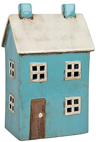 Village Pottery Blue House Teelichthalter