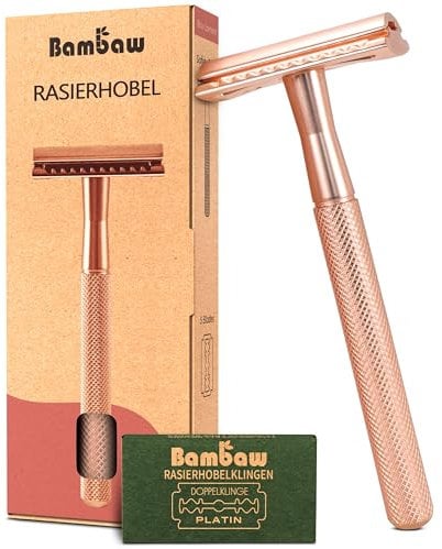 Bambaw Rasierhobel für Damen und Herren | Metall Nassrasierer Mit 5 Klingen | Zero Waste Eco Rasierer