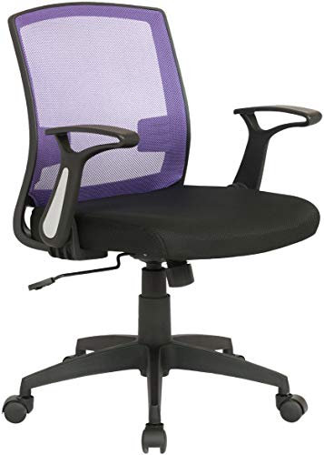 Chaise De Bureau Renton avec Assise Et Dossier en Maille Filet I Fauteuil De Bureau A Roulette I Chaise Gaming avec Tissu Réspirant, Couleur:Noir/Violet