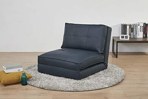 Schlafsessel Jugendsessel Gästebett Kindersessel Klappsessel Kunstleder anthrazit groß