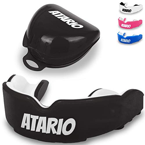 ATARIO® Mundschutz Mit Perfektem Halt [Inkl. Transportbox] - Zahnschutz Kampfsport [BPA-frei] für Boxen, Kickboxen, Muay Thai, MMA, Football - Herren & Damen Mouthguard