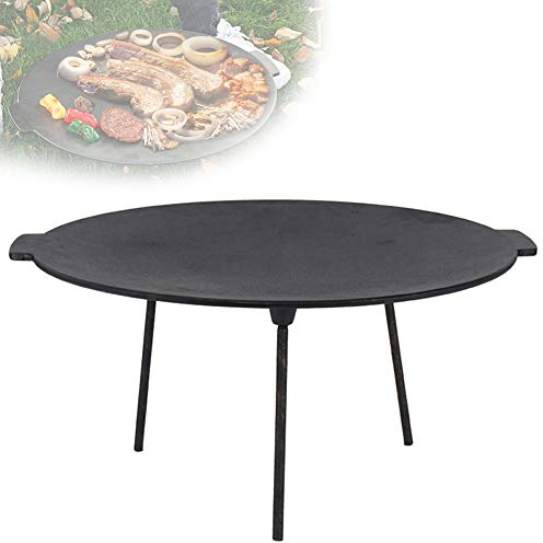 MNSSRN Outdoor Large Charcoal Grill Plate, Large Cake Pit, Cast Iron Pan, Camping Frying Pan, Driving Wrought Iron Grill, Barbecue Grill, Portable Folding Grill,M