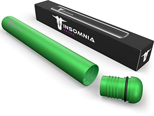 Insomnia Smoke Joint Hülle | Geruchsdicht Metall Joint Tube für vorgedrehte Hülsen & Pre Rolled Cones | Robuste Aufbewahrung & Transporthülle, Joint Case Edelstahl, Jointbox (Grün)