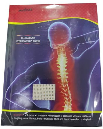 Mehta's Belladonna Perforated Plaster (10cm x 16cm) - 10 Sheets x Pack of 2