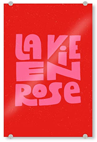 artboxONE Acrylglasbild 60x40 cm Typografie La Vie En Rose French Quote - Bild France France French