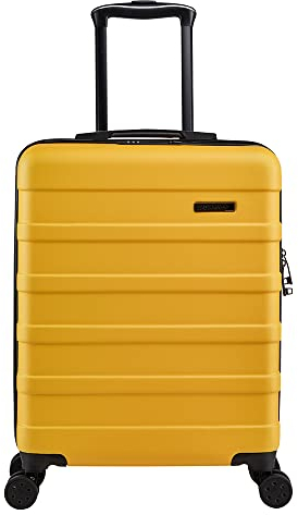 Cabin Max Anode Handgepäck Koffer - Leicht, Hartschale, Koffer Handgepäck Trolley mit 4 Rädern, 3-stelliges Schloss (Trolley Koffer Farbe: Toskanisches Gelb, Größe: 55x40x20 cm 40L)