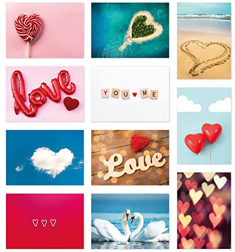Einladungskarten Manufaktur Hamburg Postkarten Set 30 Karten Thema LIEBE mit Umschlag, schöne Fotos Herzen Herz Valentintstag Foto Partnerschaft Love Hochzeit Hochzeitsgeschenk