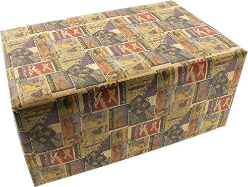 World of Travel Vintage Geschenkpapier Geschenkpapier - Kraft - 200 x 70 cm - 5 Rollen