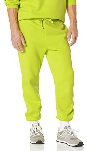 Amazon Essentials Pantaloni della Tuta a Fondo Chiuso vestibilità Comoda (Disponibile nelle Taglie Big & Tall) Uomo, Verde Lime, S