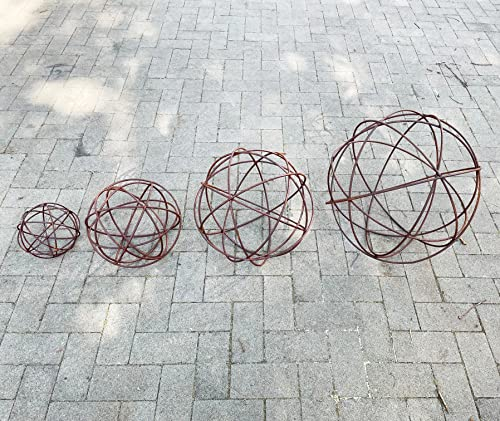 Kugel Drahtkugel Eisenkugel 40 cm Edelrost Gartendeko Rost Metall Eisen Rostfigur Ball Windlicht von Steinfigurenwelt