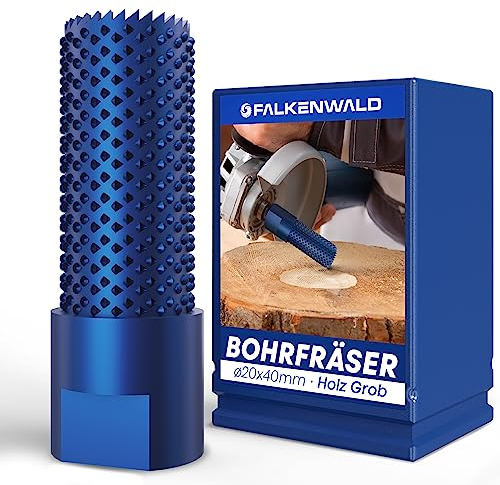 FALKENWALD® Fräsbohrer Holz 20mm Grob - Winkelschleifer Zubehör für Holzbearbeitung - Frässcheibe für Winkelschleifer Holz - Fräsbohrer Holz Fräser