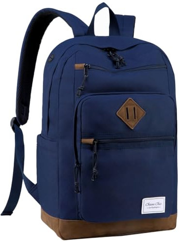 Chase Chic Mochila Escolar Adolescente, Casual Mochilas Hombre Mujer 15.6 Pulgadas Backpack Colegio Adolescentes Chico Chica Niño Niña para Instituto Universidad Viaje Trabajo School, Azul Oscuro