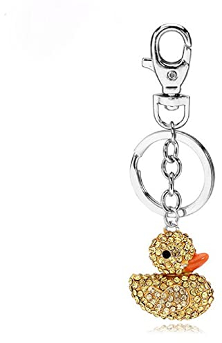 KIMLUD Tasche Deko Anhänger Schlüsselanhänger Gelber Schlüsselanhänger Mädchen Tasche Dekoration Anhänger Autozubehör Kleines Geschenk Ente Charm Freundin Diamant Gelb