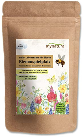 Bienenspielplatz Bienenweide | bunte Mischung | Blütenmischung | Wildblumen | Wildarten | Saatgut | Blumenweide | Blumenwiese (5x50g)