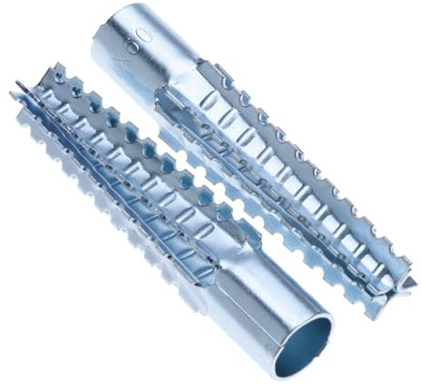 Tasselli Metallico 8 mm x 60 mm Zincato per Calcestruzzo Cellulare, Blocco in Argilla Espansa Utilizzato come Elemento di Dilatazione Abbinato a Perno ad Avvitamento KMG Confezione da 10 pz