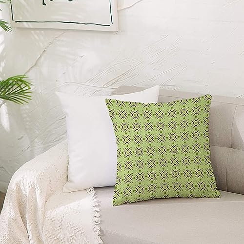 Square Pillow Covers 50x50cm,Mid Century Atomic Form with Boomerang Details Dots and Crossed Lines ,Decorative Polyester Cushion Covers with Invisible Zipper, Pillowcases for Living Room Sofa Bedroom
