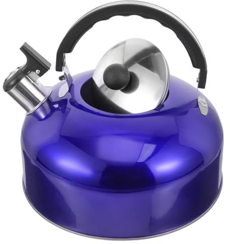 BESTonZON Tetera Silbante Botella De Té Tetera De Acero Inoxidable 4L Hervidor De Agua Para Acampar Hervidor De Café De Cocina Olla De Agua De Metal Con Mango Para La Oficina En Casa